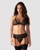 Obsessive 838-SEG-1 komplet 3-częściowy czarny  S/M